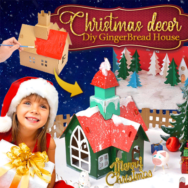 Christmas Decor DIY Gingerbread Cardboard House